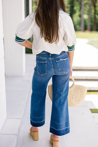 Dolly Tummy Control Wide Leg Denim - Instyle Boutique
