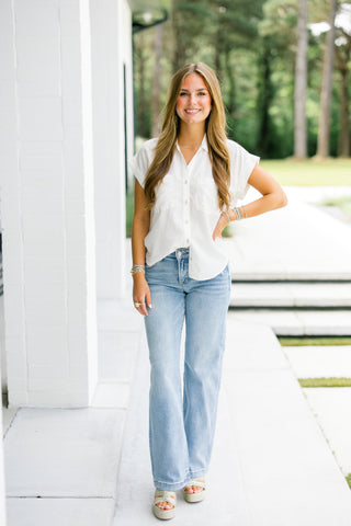 Everyday Moments Button Up Shirt- White