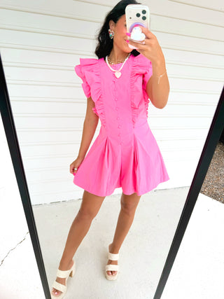 Here For The Drama Pink Romper - Instyle Boutique