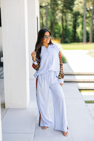 Wild Side Stripe & Leopard Lounge Set - Instyle Boutique
