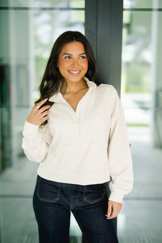 Luxe Latte Half Zip Pullover ~PINK FRIDAY DEAL~ - Instyle Boutique