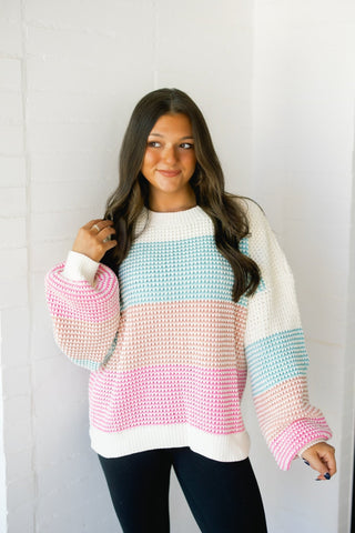 Aqua Mix Multi Sweater - Instyle Boutique