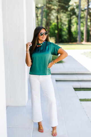 Emerald Isle Satin Top - Instyle Boutique