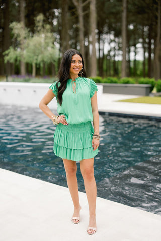 Meadow Pleated Mini Dress - Instyle Boutique