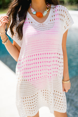 The Cabana Knit Cover - Up - White - Instyle Boutique