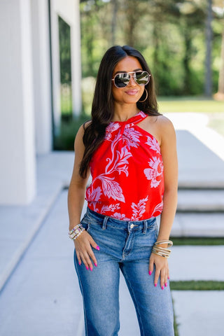 Bold Blossom Pink Top - Instyle Boutique