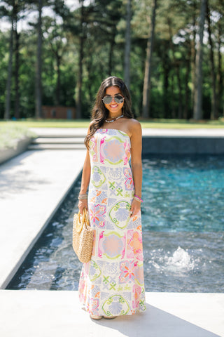 Lime Blossom Maxi Dress