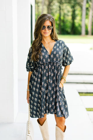 Boho Chic Black Mini Dress