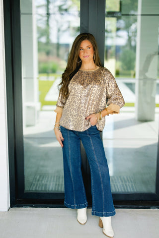 More Shimmer Metallic Animal Top - Instyle Boutique