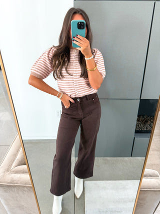Posie Pink Striped Sweater Top