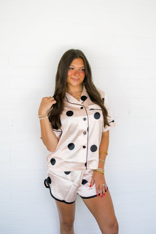 Dot Dream Satin Pajama Set