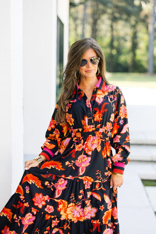 Beginning To Love Black Floral Dress