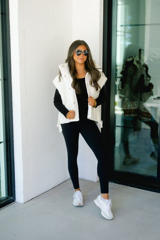 Winter White Vest ~PINK FRIDAY DEAL~ - Instyle Boutique