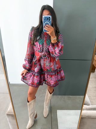 Keep It Real Rust Floral Dress - Instyle Boutique