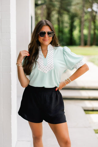 The Dot & Dash Top – Mint - Instyle Boutique
