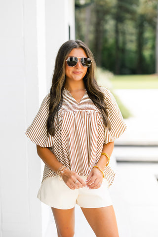 Sweet & Striped Smocked Top