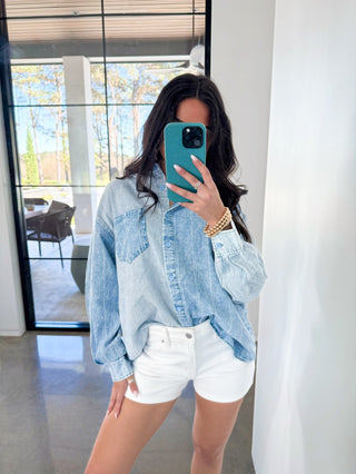 In The Moment Indigo Top - Instyle Boutique