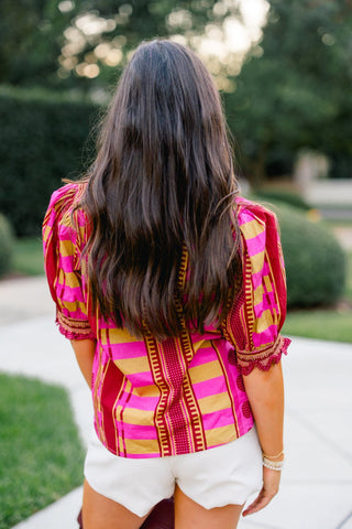 Plum Party Printed Top - Instyle Boutique