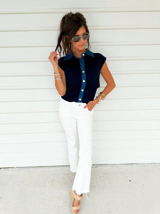Not So Fast Navy Knit Top - Instyle Boutique