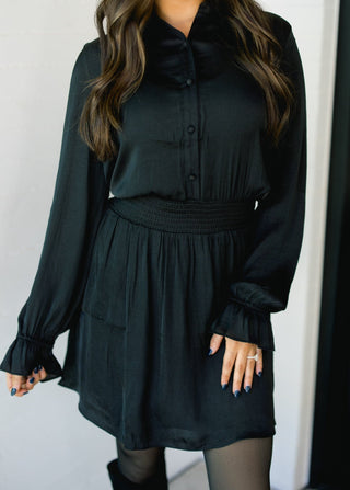 Beauty In Black Flare Mini Dress - Instyle Boutique