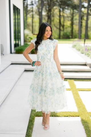 Romantic Garden Party Tulle Midi Dress - Instyle Boutique