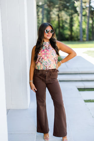Garden Party Feather Trim Top - Instyle Boutique