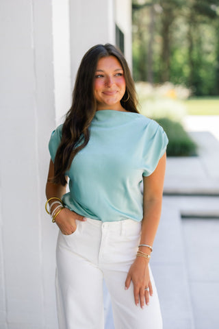 Chloe Cowl Neck Satin Top