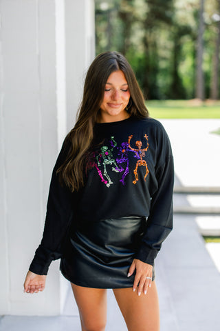 Dancing Skeletons Black Top