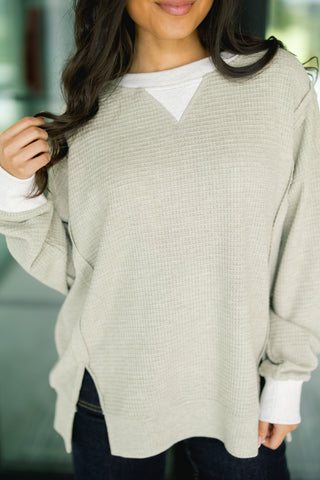 Over You Olive Thermal Top