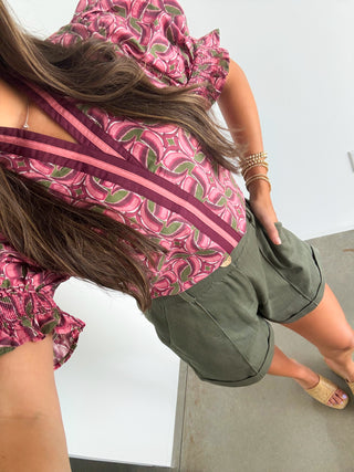 Pippa Printed Wine Top
