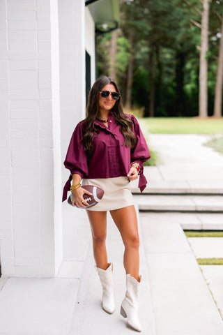 Sweet and Scalloped Mulberry Top - Instyle Boutique
