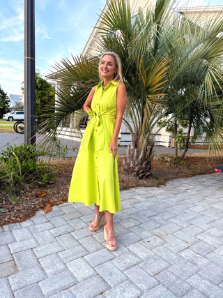 Citrus Grove Belted Midi Dress - Instyle Boutique