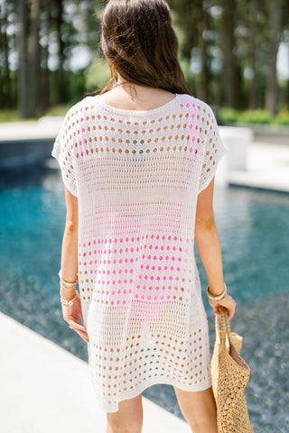 The Cabana Knit Cover - Up - White - Instyle Boutique