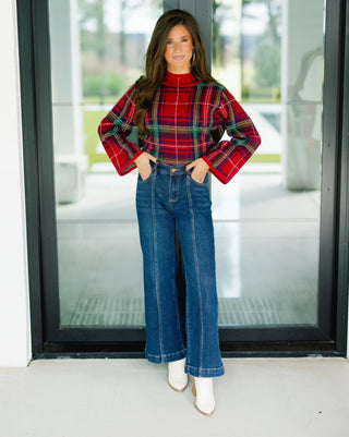 Cozy in Tartan Sweater - Instyle Boutique