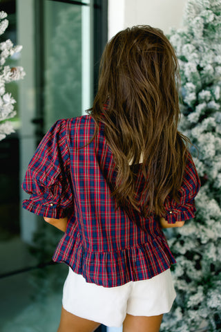 Tied Up in Plaid Top