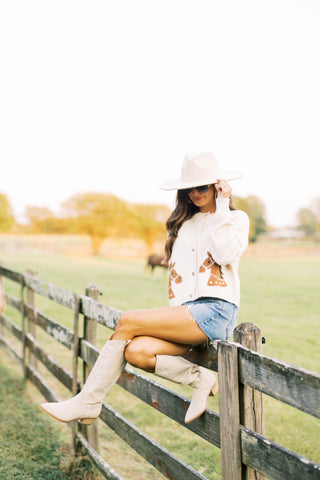 Horse Jacquard Cream Cardigan