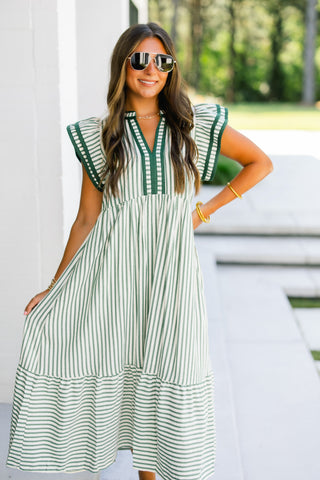 Greenbriar Striped Midi Dress