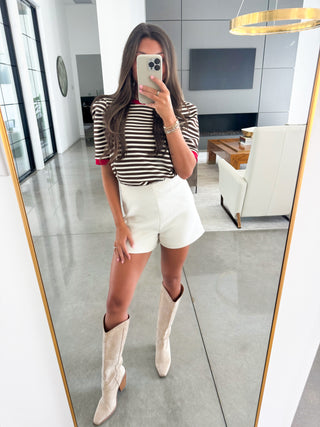 Bayside Brown Striped Top