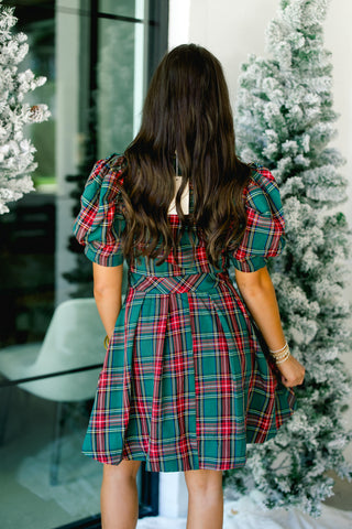 Moment In Time Green Plaid Dress