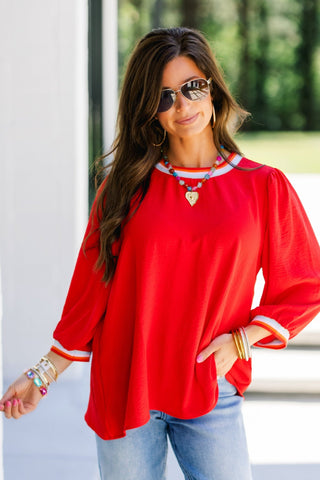 Gorgeous On You Red Top - Instyle Boutique