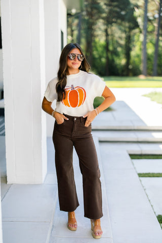 Hey Pumpkin Cream Sweater Top - Instyle Boutique