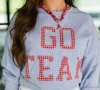 Go Team Gingham Graphic Sweatshirt - Instyle Boutique