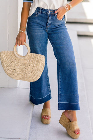 Dolly Tummy Control Wide Leg Denim - Instyle Boutique