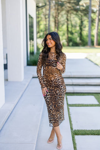 Made You Look Animal Mesh Skirt Set - Instyle Boutique