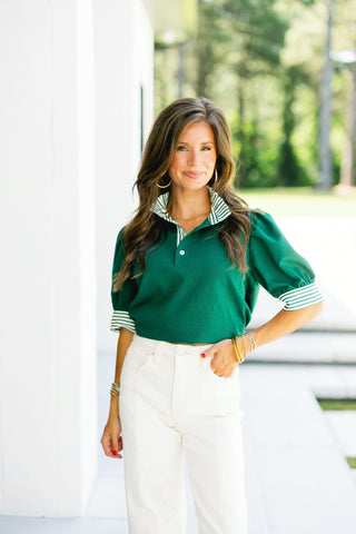 Had Me At Hello Hunter Green Top