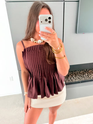 Ellie Brown Pleated Tank - Instyle Boutique