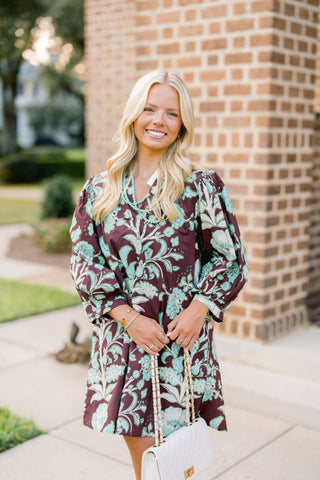 Time After Time Brown Printed Dress - Instyle Boutique