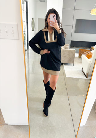 Downtown Energy Black Contrast Dress