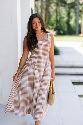 Uptown Plaid Midi Dress