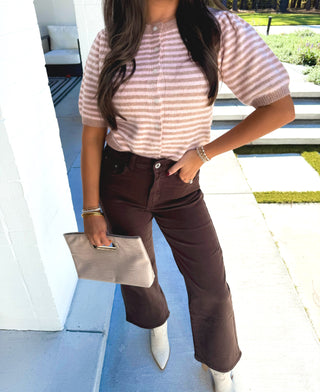 Posie Pink Striped Sweater Top